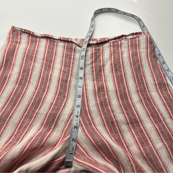 Bryn Walker Ella Red White Striped Wide Leg Cropped Linen Pant Womens Size Small - Picture 8 of 13